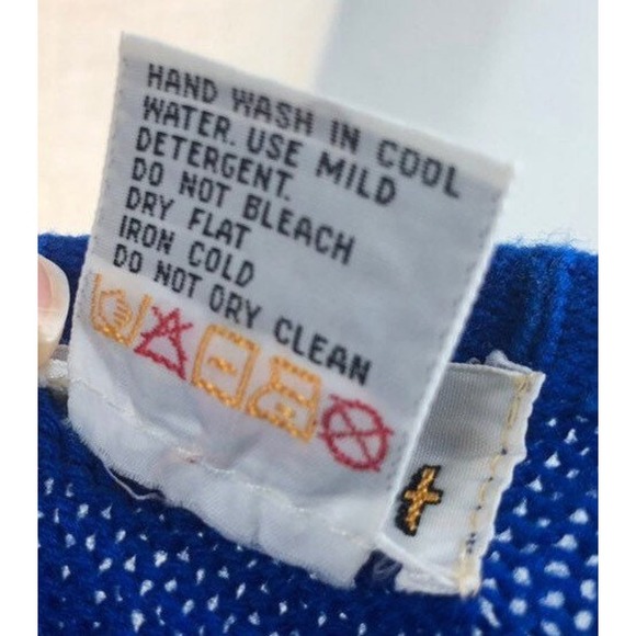 Vintage 80s Cobalt Blue Beaded Sweater Dress Maxi XS Small M western glam - Picture 10 of 10